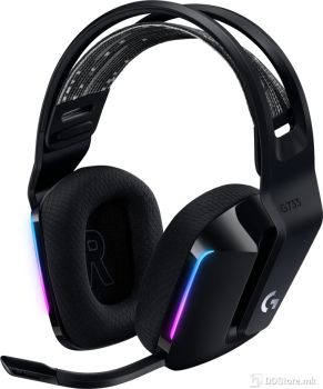 LOGITECH Gaming-Headset G733 Wireless LIGHTSPEED RGB w/microphone 981-000864, Black