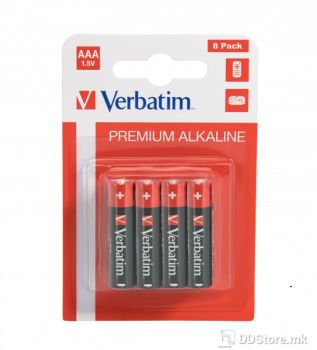 Verbatim Batteries 1.5V, AAA, LR03, Alkaline, 8pcs