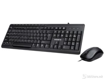 Gigabyte Keyboard & Mouse USB/Wired, KM6300, 1000 DPI optical, Black