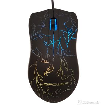 LC-Power Mouse m717LED, Gaming, 3-Buttons, 1000Dpi, Multicolor LED illumination, 1.5m cable, Black