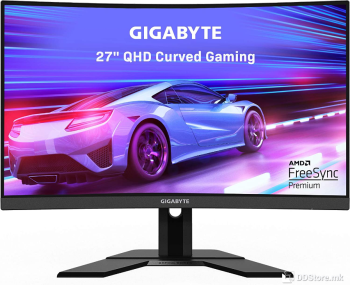 Gigabyte G27QC A LED Gaming 1ms, 27" 165Hz, QHD, 8bits/HDR, 2xHDMI/DP, Curved, Height/Tilt