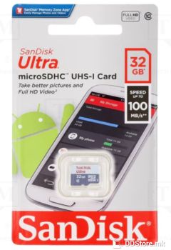 SANDISK MICRO-SDHC UHS-I 32GB ULTRA C10 100mb/s SDSQUNR-032G-GN3MN