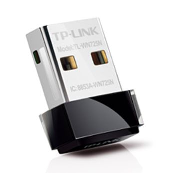 TP-Link TL-WN725N 150Mbps Wireless N Nano USB Adapter, Nano Size, Realtek, 2.4GHz, 802.11n/g/b, QSS button, autorun utility