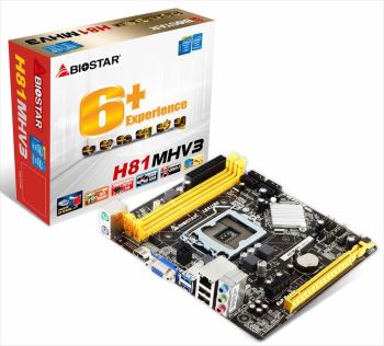 BIOSTAR MB 1150 H81MHV3 2xDDR3 1600Mhz, PCIex16, PCIex1