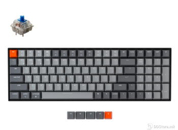 Keychron K4 Mechanical Keyboard ver.2 HOT-SWAPPABLE WHITE LED 96% (Wired+Bluetooth), Black, KEYCHRON-KEY-K4-G1