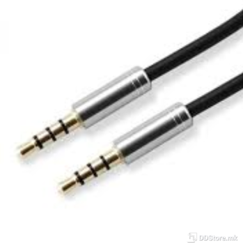 Cable Stereo Plug 3,5mm to Stereo 3,5mm 4pin 1.5m SBOX Metal/Gold Plated Fruity Black