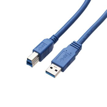 Power Box USB A Male to USB B Male Printer Cable, Blue, 3 meters