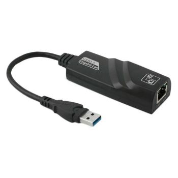 Power Box USB 3.0 USB A Ethernet Adapter to 10/100/1000 Gigabit Network RJ45 LAN Network Adapter, Black