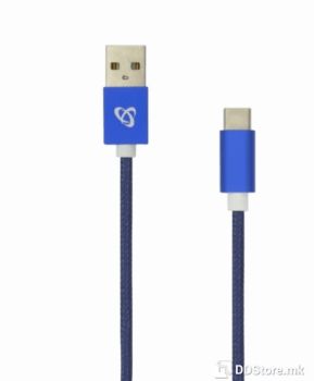 Cable USB 2.0 AM to Type-C 1.5m SBOX Braided Fruity Blue