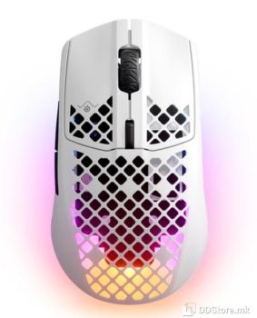 Mouse SteelSeries Aerox 3 (2022) Wireless/Bluetooth Gaming Optical RGB, AquaBarrier IP54, Snow White