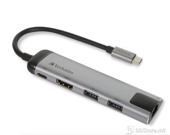 USB Hub Verbatim Type-C Multiport 2xUSB 3.0/HDMI/Gigabit Ethernet