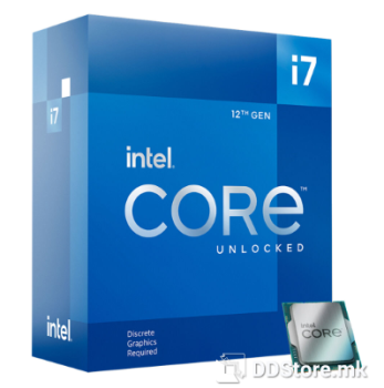 CPU Intel Core i7-12700KF Alder Lake 12-Core E2.7GHz/P3.6GHz LGA 1700 25MB BOX w/o Graphics/Cooler