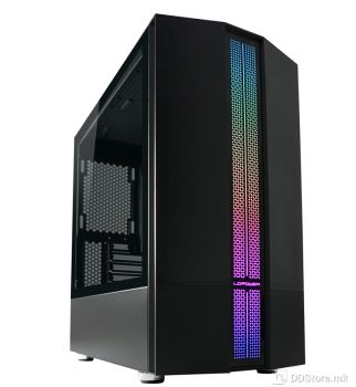 LC-Power Case Nightbreak_X, Micro-ATX case, black, USB2.0/3.0/3.1, w/650W 80+ PSU