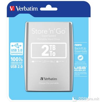 HDD External 2.5" 2TB USB 3.0 Verbatim Silver