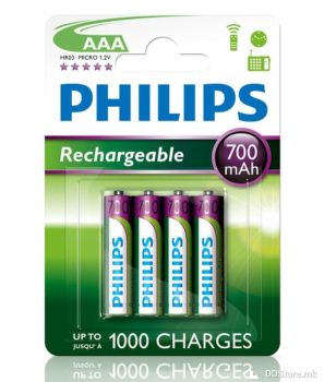 Batteries Philips Rechargable AAA 4pack 700 mAh