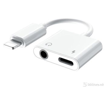 Audio Adapter Apple Lightning to 3.5mm with Charging White Platinet