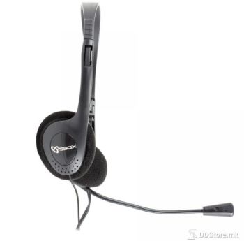 [C]SBOX HS-201 w/Microphone Black Headphones
