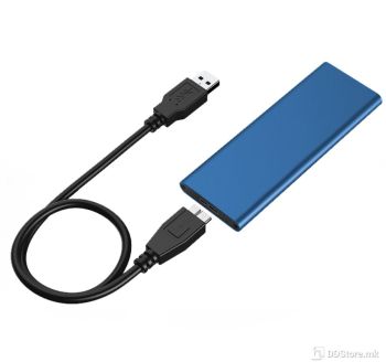 ENCLOSURE USB 3.0 M.2 SATA  BLUE P-LM-711N