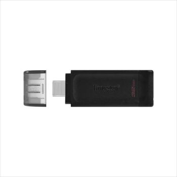 KINGSTON DATA TRAVELER 70 MEMORY USB Type-C 32GB (USB 3.2 Gen 1 speeds), Black, DT70/32GB