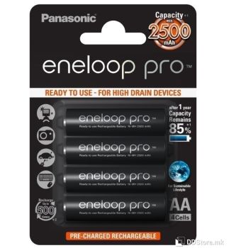 Batteries Panasonic Eneloop PRO Rechargable AA 4 pack 2500 mAh