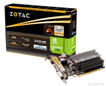 ZOTAC GeForce™ GT730 2GB DDR3 ZONE Edition, VGA, DVI, HDMI, ZT-71113-20L, Low proflie
