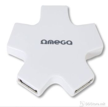 USB HUB 2.0 4-Port Omega OUH24SW Star White