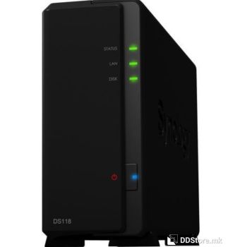 Synology NAS Disk Station DS118 1-Bay Quad Core 1.4 GHz/1 GB DDR4