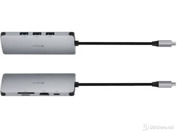 Tracer A3 USB HUB 3.1 Type C to HDMI 4K, USB 3.0x3, RJ45 LAN, SD Card, USB-C PDW 100W Adapter