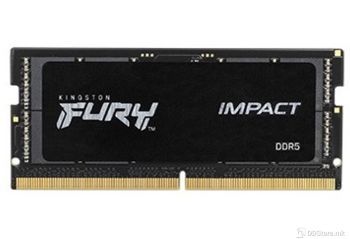 SODIMM Notebook Memory Kingston 16GB CL38 DDR5 4800MHz Fury Impact Black