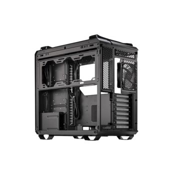 ASUS Case GT502 TUF Gaming Black, Dual Chamber Chassis, TUF Gaming GT502 configures independent cooling zones for the CPU and GPU, Pano