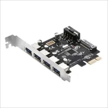 CONVERTOR PCI-E TO 4 X USB 3.0 w/dual power supply (MOLEX + SATA), DIEWU TXB161, Chipset: VL805
