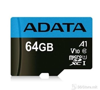Adata MicroSDXC/SDHC Format microSD, 64GB 100 MB/s, 25 MB/s V10