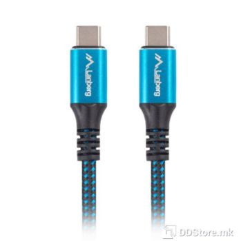 Cable USB 4.0 Type-C to Type-C 0.5m Lanberg 100W 8K 30HZ Black/Blue