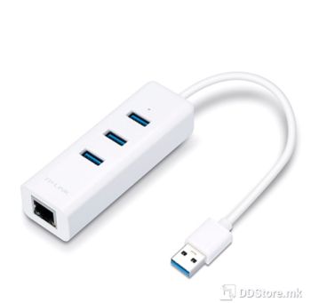 USB HUB 3.0 3-Port + RJ45 Gigabit Ethernet Adapter TP-Link UE330 White