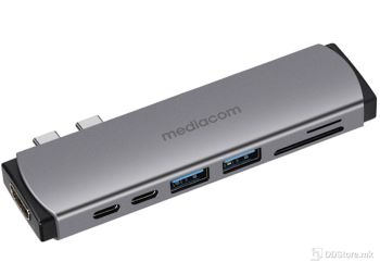 Docking Station Mediacom M201 2xType-C 2xUSB 3.0/HDMI 4K/SD/Micro SD/ for Apple MacBook