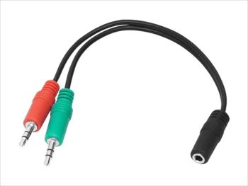 CABLES AUDIO 2x 3,5MM Male to 1x 3,5MM Female