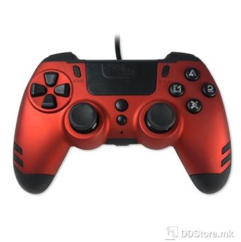 Wired Controller for PS4 Steelplay Metaltech - Ruby Red (Slim packaging)