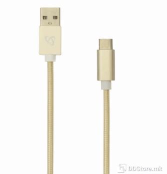 Cable USB 2.0 AM to Type-C 1.5m SBOX Braided Fruity Gold