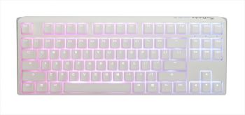 DUCKY ONE 3 TKL RGB PBT Double-shot keycaps HOT-SWAPPABLE Cherry MX Red, Pure White