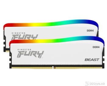 Kingston 16GB 3200MHz DDR4 CL16 DIMM  Fury Beast RGB White, Kit of 2, KF432C16BWAK2/16