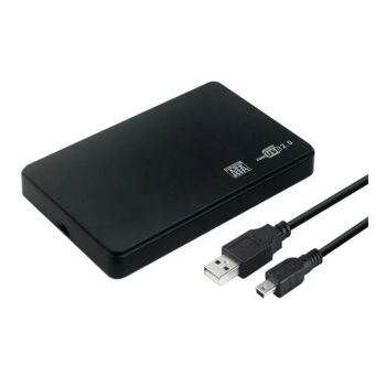 Power Box ABS USB2.0 HDD case for 2.5", box package, 1m USB Cable, black
