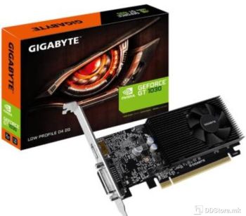 GIGABYTE Graphic Card PCI-E 3.0 2G, GeForce GT 1030 Low Profile D4 2G, 64bit, 256 M x16 DDR4, HDMIx1, DPx1