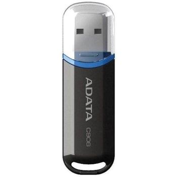 ADATA 64GB USB Flash Drive C906, Black, Design in Elegance, Weighing only 9 grams and measuring a mere 5.8 cm, AC906-64G-RBK