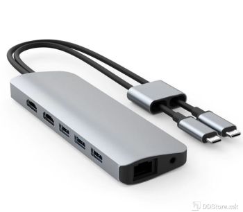 USB-C HUB Hyper Viper 10in2 2XHDMI/3XUSB/1XUSB-C/CardReader/Ethernet/Audio Jack