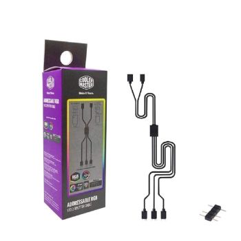 Cooler Master 3-pin 1-to-3 Addressable RGB connector Cable Splitter for MasterFan Addressable RGB Fans, Compatible with ASUS, MSI, GIGA