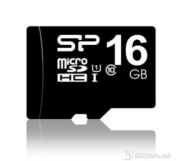 SILICON POWER mSD Card 16GB,TF_SDHC C10, R/W: up to 40/10 MB/s, ECC function, Shock/water/x-ray-proof