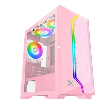 XIGMATEK mATX GEMINI II QUEEN pink w/TG, Meshed Grill ARGB FP, 3x120mm X24F Arctic Fixed RGB Fan