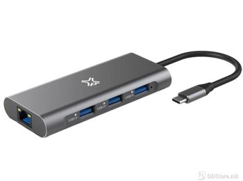 XtremeMac 8-Ports Docking Station Hub Type-C 3x USB 3.0, HDMI 4K, RJ45, USB-C PD,SD,MicroSD