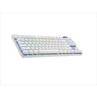 KEYBOARD MECHANICAL LOGITECH G PRO X WHITE LIGHTSPEED WIRELESS, TKL, RGB, TACTILE, w/Carrying case, 920-012148