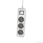 Philips Phil-CHP2134W/58, Surge Protector, 3 AC Outlet, cable length 1,5m, Master on/off power switch, Safety shutter keep away small o